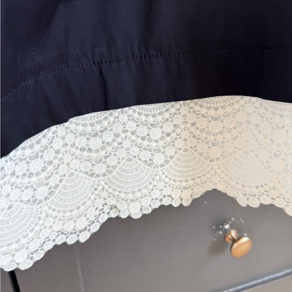 Zara off-shoulder navy dress lace hem detail • M • - Picture 6 of 7